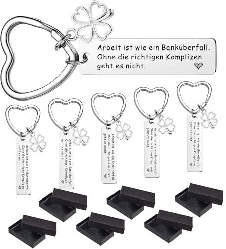 Tenare 6 Set Schlüsselanhänger mit Geschenkbox für Kollegen Kollegin Schlüsselanhänger zum Abschied für Jobwechsel Ruhestand Dankeschön Geschenk Abschiedsgeschenk für Mitarbeiter Arbeitskollegen