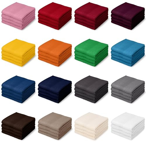Posteli Handtuch-Set aus Luxus Serie 100% Baumwolle in 8 Größen & 17 Farben verfügbar, Farbe: ORANGE, Größe: 4er Pack 30x50cm - Gästetücher
