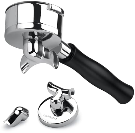 Normcore Siebträger mit 22 g Korb, 58 mm, 3-in-1, Bodenlos/Doppel-/Einzelauslauf, passend für E61, Flair 58, ECM, Rocket, Sanremo, Synesso, Slayer, VBM, Griff aus eloxiertem Aluminium