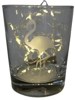 Lichtidee Teelicht Glas Windlicht Glas Trink Glas geätzt, Tischlicht Motiv Flamingo, Ostern, Maritim, Natur, Handemade Unikat Liebe Ostern Muttertaggeschenk, Höhe 8cm,