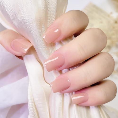 Ceboic 20PCS Autocollant Ongle Gel UV, Français Enveloppes à Ongles en Gel Couleur Unie Bandes d'ongles en Gel Semi Durci, Auto-adhésifs Nails Wraps Manucure Décoration pour Femme Fille - Nude