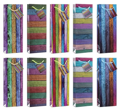 Laro Premium Weinflaschentüten Geschenkverpackung Blumen 10-100 Stk, Anzahl:40, Muster Tüten:Streifen