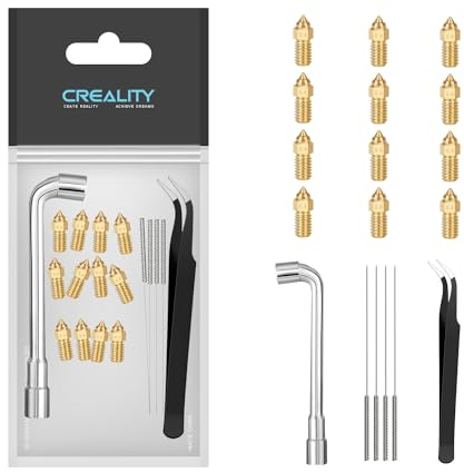 Creality Ender 3 V3 SE Düsen 12 Stück, Hochgeschwindigkeits M6 0,4 mm Original-Filament-Hot-End-Messingdüsen, hochtemperaturbeständig, verschleißfest für Ender 5 S1, Ender 7 3D-Drucker