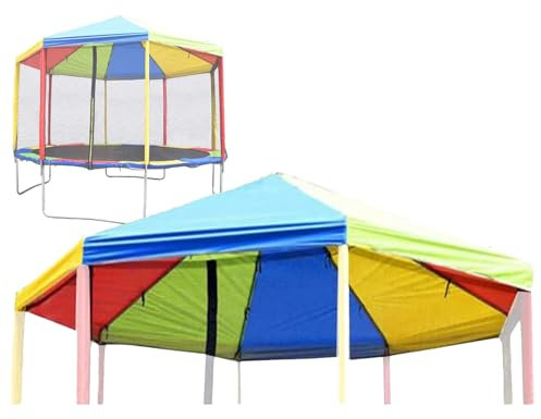 BIWKONI 10FT Trampoline Canopy, Cover Canopy Only, Round Trampoline Sun Shade Tent Cover Outdoor Rainproof Snow Ceiling Cloth,10FT 6Post