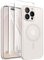 CAPRARO Magnetic for iPhone 15 pro Case, [Compatible with MagSafe] [Full Camera Protection] Shockproof Protective Slim Translucent Matte Phone Case iPhone 15 pro Case,Stone