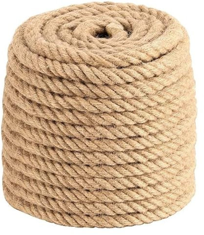 SFQEVHRZ Thick Rope,Hemp Rope, 30MM Natural Jute Rope 20m Twisted Hemp Rope Extra Thick Twisted Manila Hemp Rope(30MM 20M)