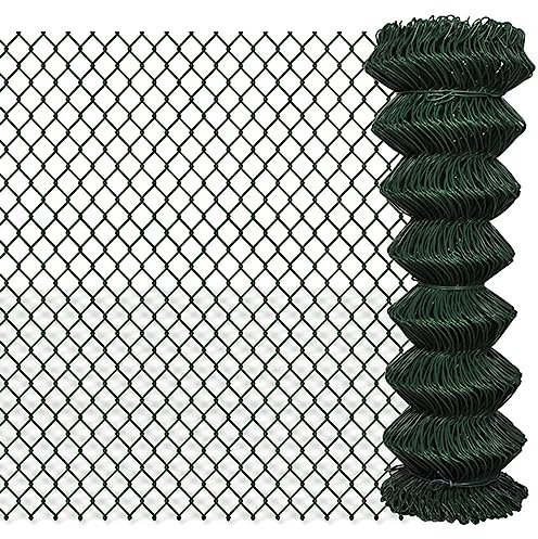 Homgoday Gartentor, Maschendrahtzaun aus Stahl, 1,25 x 25 m, grün, Gartentor, Zauntor für den Außenbereich, Zauntür für Cortilev