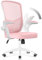 naspaluro Sedia da Ufficio,Sedie Scrivania Ergonomica Con Braccioli Ribaltabili a 90°,Poltrona Ufficio Ergonomica lombare, Rivestimento in Rete Traspirante,Sedia Girevole 360° Con Funzione Swing,Rosa