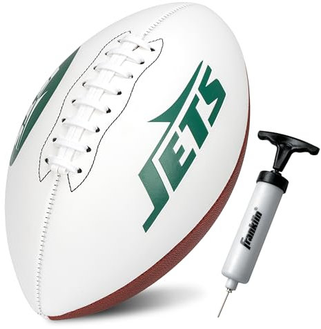 Franklin Sports NFL New York Jets Autogramm Fußball – Offizielle Größe White Panel Souvenir Fußball für Autogramme + Unterschriften – NFL Team Fan Shop Memorabilia Ball zum Ausstellen