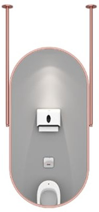 Miroir Ovale Suspendu Au Plafond, Miroir De Courtoisie De Salle De Bain Avec Cadre En Métal Et Tige De Suspension, Miroir Mural Décoratif Suspendu For L'entrée Du Salon, For Hôtel Ou Maison(Rose gold,