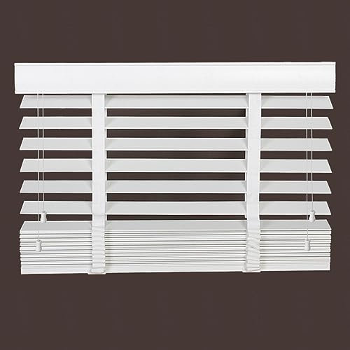 Jalousien aus Holz, 50 mm Lamellen, weiß, 130 x 250 cm, Fensterblenden für Privatsphäre und Verdunkelung, für Innen- oder Außenmontage, Vorhänge, Fensterläden, Fensterbehandlungen