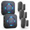 SANJIE Wireless Door Open Alarm Sensor Chime for Home Business Shop Office When Entering,Shop Entry Chime, 800FT Long Range,55 Ringtones 5 Volume Level,2 UK Plug in Receivers 3 Sensor,Black