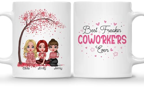 Taza personalizada (3 mujeres) Besties Forever Best Friends Forever, regalo personalizado para mejor amiga, regalo personalizado para mejor amiga, regalo de larga distancia, taza de café para mejores