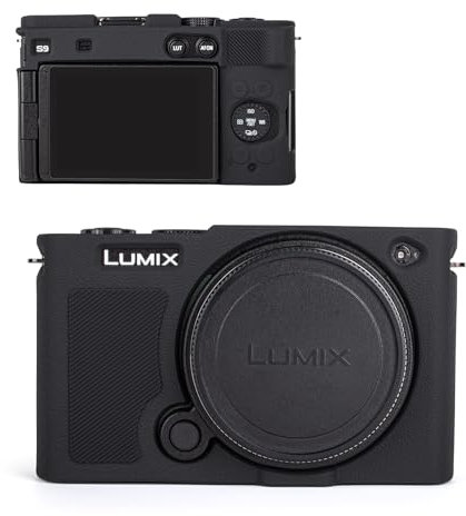 MUZIRI KINOKOO Housse en Silicone Souple pour Panasonic Lumix s9 caméra, Housse de Protection pour Panasonic Lumix DC-S9 caméra - antidérapant et résistant aux Rayures protège l'appareil Photo - Noir