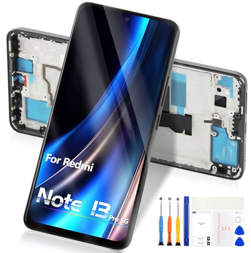 Atwist Pantalla LCD para Xiaomi Redmi Note 13 PRO 5G - Pantalla táctil para Redmi Note 13 PRO 5G LCD Display Digitalizador 2312DRA50C 2312CRAD3C 2312DRA50G Cristal Full Assemblage Kit (Negro con