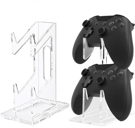 nymus Controller-Halter, transparentes Acryl, 2-stöckig, Game-Controller-Halter für Schreibtisch, universeller Aufbewahrungs-Organizer, Controller-Ständer für PS4/PS4 Slim/Xbox