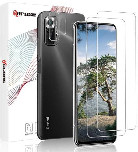 REROXE 2+2 Stück Schutzfolie für Panzerglas für Xiaomi Redmi Note 10 Pro 5G, HD Anti-Kratzer Präziser Ausschnitt Redmi Note 10 Pro Glasfolie, 2.5D Kante Anti-Bläschen Xiaomi Note 10 Pro 5G Schutzglas