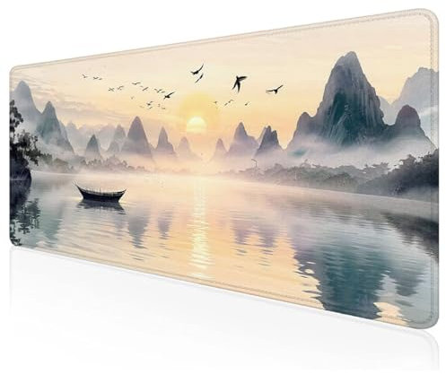 Large Mouse Mat 700x300x3mm,Gaming Mouse Pad Grey,White Desk Mat,Extended Mousepad with Non-Slip Rubber Base,Washable Desk Pad,Waterproof Durable Mousemat for Gaming,Office,Home Z-78