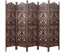 iAnanas Raumteiler – 5-teiliger Handgefertigter Paravent mit Blumenmuster aus Massivem Mangoholz & MDF, Faltbarer Sichtschutz für Wohnzimmer, Schlafzimmer, Balkon & Büro – Braun (234 x 2 x 180 cm)