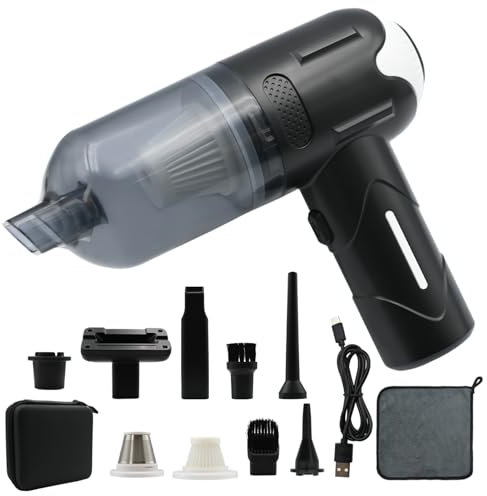 Tking Car Vacuum CLeaner Cordless, Handheld Vacuum, 5100Pa Powerful Car Vacuum Cleaner, Rechargeable Mini Vacuum Cleaner,Portable Compressed Air Duster Air Blower for Car Home with Storage Case