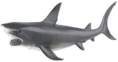 AENIMELY Megalodón Realista Hueco - Figura Educativa de Animal Marino - Juguete Infantil para Aprendizaje Stem, Topper de Pastel, decoración de océano y Regalo de cumpleaños temático