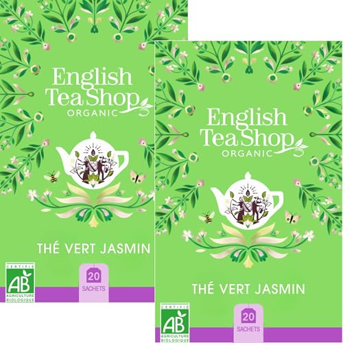 English Tea Shop Thé Vert Jasmin Bio Lot de 2 x 20 Sachets