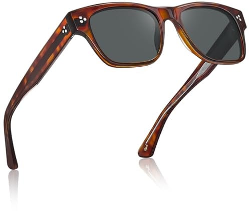 CARFIA Sonnenbrille Herren Polarisiert UV400 Schutz Modern Retro Acetat Quadratische Schattierungen Fahren Brillen CA5509