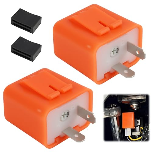 2 Stück Motorrad Elektronisches Blinker Licht Relais, Led Blinkerrelais, Motorrad Blinker Anzeige, Blinkrelais Lastunabhängig, Universell bei 12V, Einstellbare 2 Pin LED Blinkrelais für Motorräder