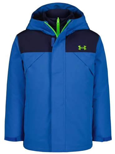Under Armour Boys' Westward 3-in-1 Jacket, Removable Quilted Liner & Hood, Windproof & Water Repellant, Blue Atlantis, YL