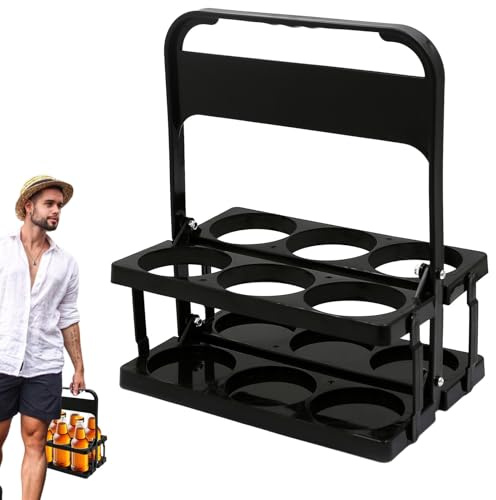Bottle Holder: Reusable Bottle Display Holder, Drink Organizer Rack | 6 Holes Milk, Coffee and Beer Storage Solution, Bottle Organizer