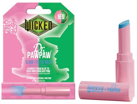 Dr.PAWPAW x WICKED Color Changing Lip Balm 3g, Blue to Pink Pawpaw Balm, Hydrating and Nourishing Vegan Lip Care with Magical Finish