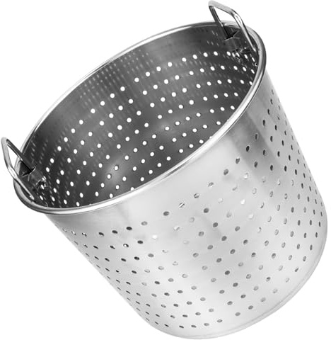 TOBBOMEY Edelstahl Crawfish Kochtopf mit Siebeinsatz Hitzebeständig und Rostfrei Großer Durchlässiger Topf für Meeresfrüchte Vielseitig Einsetzbarer Edelstahl Eimer für Effizientes Kochen
