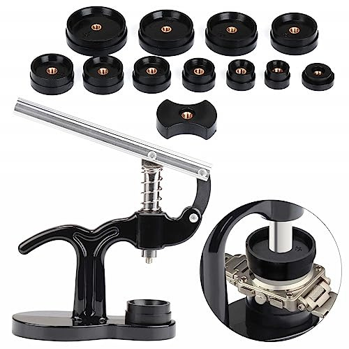 SUNNYNEST 13-Piece Watch Back Press Tool Kit with 12 Dies Universal Watch