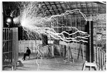 BILQAHT Tesla in His Laboratory Foto-Poster, Nikola Tesla, Leinwandposter, Wandkunst, Dekordruck, Bild Gemälde für Wohnzimmer, Schlafzimmer, Dekoration, 50 x 75 cm