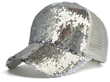 Glitzer Baseball Cap Damen Basecap Mit Pailletten Mesh Cap Baseballkappe Outdoor Sonnenschutz Sport SonnenmüTze Baseball MüTze Hut FüR Sport Kappen HüTe Uv-Schutz