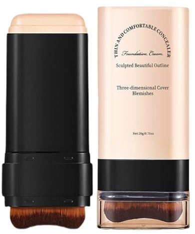 Konturstift, Concealerstift Natural Matte Foundation Stick mit Pinsel | Feuchtigkeitsspendende Foundation mit leichtem Finish für das chinesische Neujahr, den Valentinstag, Dating