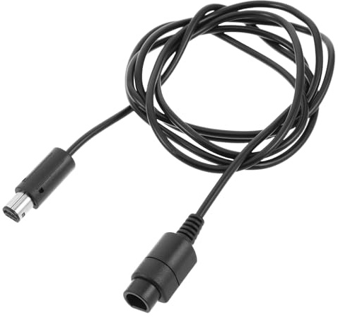Cabilock Extended Gaming Controller Cable Extension Cord for Ngc Gamepad Compatible with Wii Console, Black Controller Cable Replacement for Comfortable Gaming