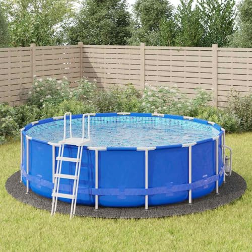 Kaloriko Pool-Bodentuch Hellgrau aus Polyester Geotextil rund Ø500 cm, 4-teilig Poolvlies Unterlage als Bodenplane und Schutzhülle für Schwimmbad im Sommer und Winter