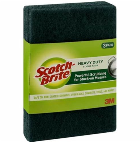 3M Scotch-Brite 223 Heavy Duty Scour Pad, 6 X 3.8, 3-Pack