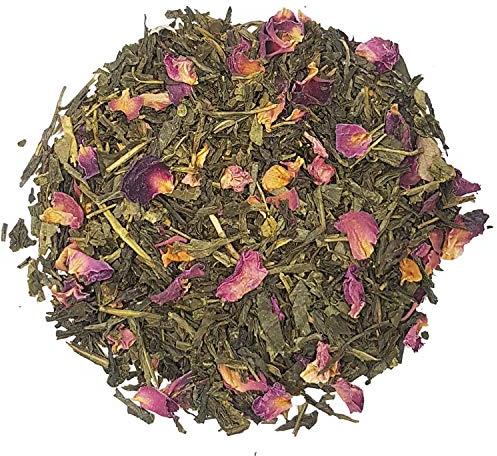 Sencha Kyoto Cherry Rose Green Tea Loose Leaf by Simpli-Special for Hot or Iced Tea (100g in Resealable Pouch)