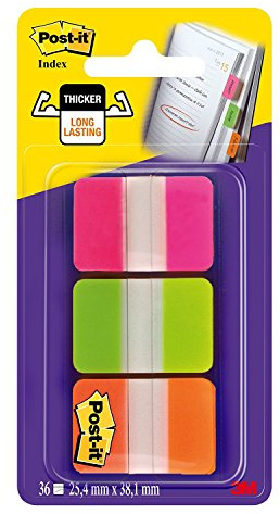Post-its, 3er-Pack: Rosa, Grün und Orange
