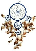 Blauer Traumfänger 21/55 cm Dreamcatcher TF12