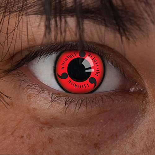 aricona Kontaktlinsen - Sharingan Kontaktlinsen Sharingan Naruto - Farbige Kontaktlinsen ohne Stärke für Cosplay, Karneval, Fasching, Motto-Partys und Halloween Kostüme, 2 Stück