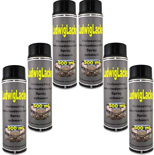 LudwigLacke Steinschlagschutz Unterbodenschutz 6 x 500 ml Spray Schwarz
