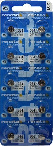10 Pack 364 Renata Silver Oxide 0% Mercury Electronic Batteries SR621SW by Renata