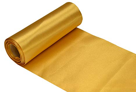 Creativery 9m Rolle Satinband 30cm (Gold 687H) // Tischläufer Satin Band Stoff Gewebe Tischband Deko