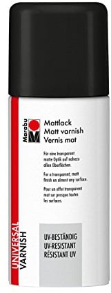 Marabu 23111006850 - Mattlack, UV - beständiges Lackspray für matte Optik, für nahezu alle Oberflächen, styroporfest, lichtecht, schnell trocknend, wetterfest, 150 ml, transparent