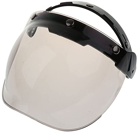 Visiera Casco Motocicletta Stile Bolla Bubble 3 Snap Bottoni Paravento per Bonanza Biltwell - 4