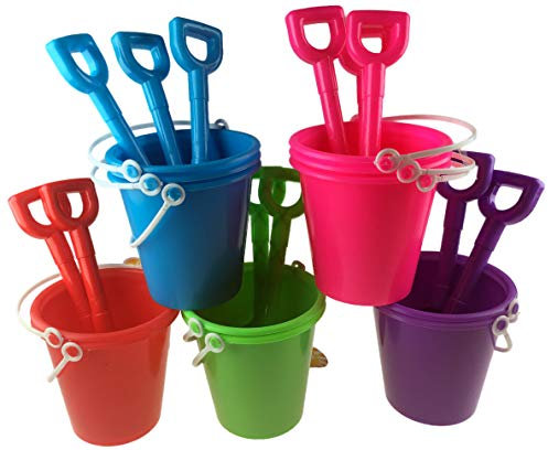 Glashriy 12 x Beach Buckets And 12 x Spades - Bulk Buy Value