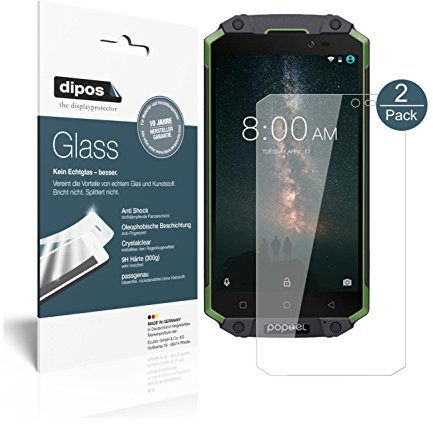 dipos I 2x Screen Protector compatible with Poptel P9000 Max Flexible Glass 9H Display Protection